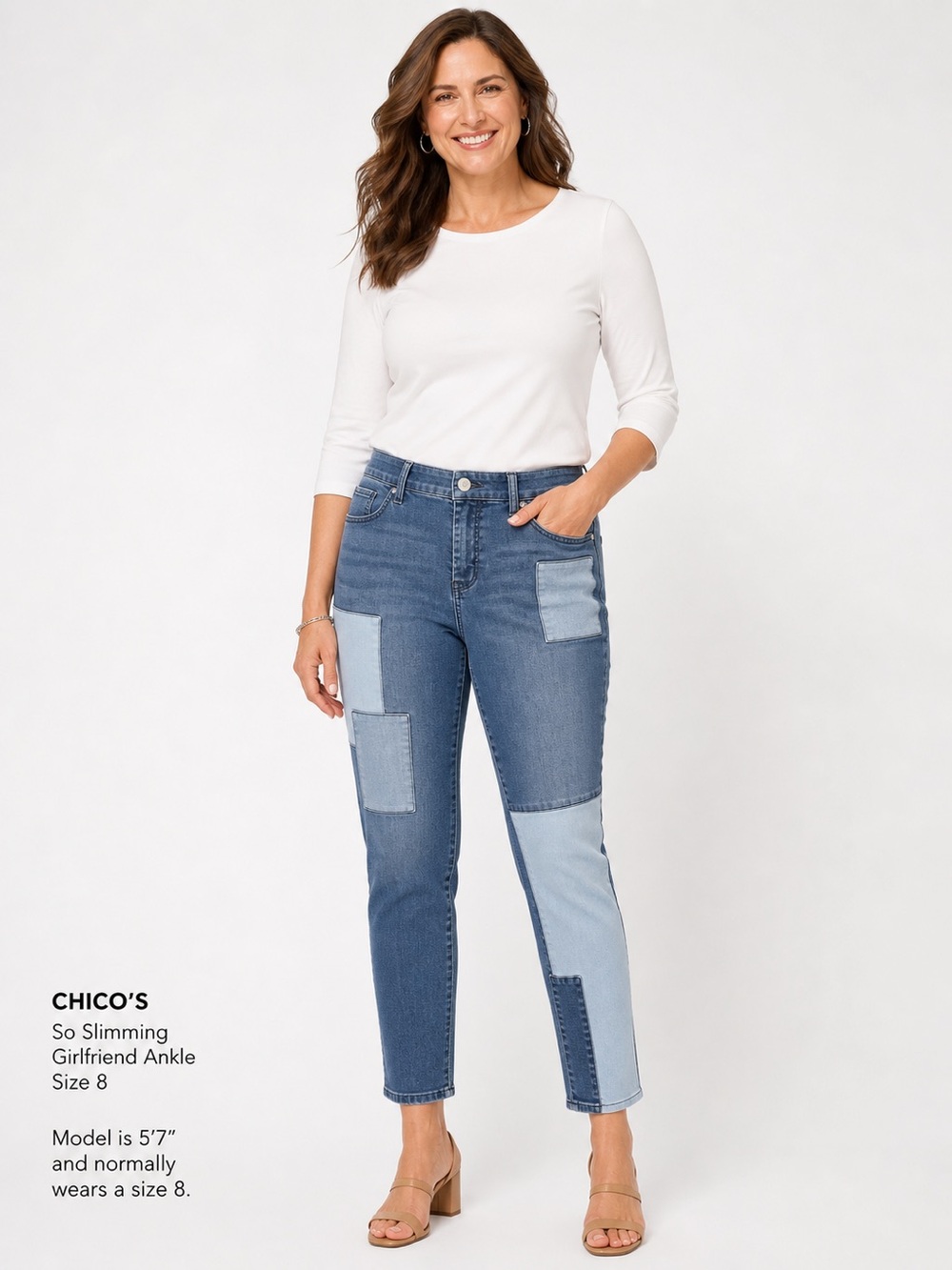 Chicos Jeans So Slimming Girlfriend Ankle size 8 petite Chicos 1 petite